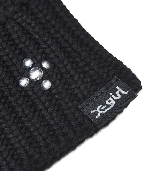 X-girl（エックスガール）の「STUDDED KNIT HAT（ハット・レディース・ブラック/グレー・ONE SIZE）」の6枚目の写真