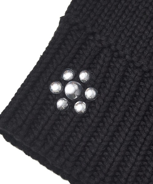X-girl（エックスガール）の「STUDDED KNIT HAT（ハット・レディース・ブラック/グレー・ONE SIZE）」の5枚目の写真