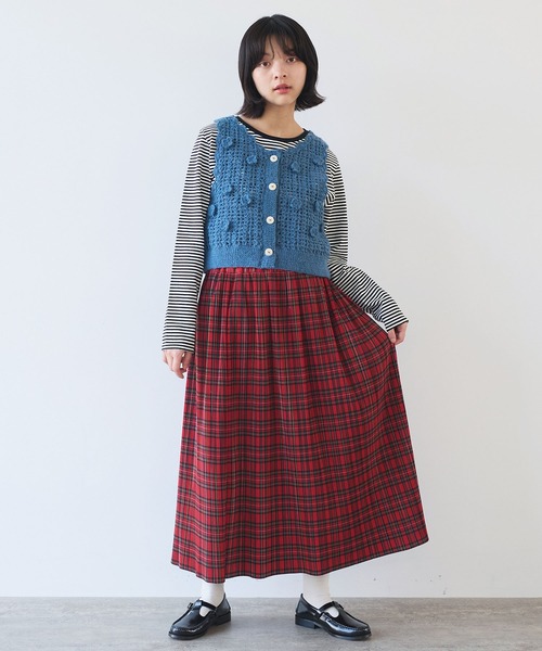 ネパールハンドニット おはなビスチェ（ベスト）｜bulle de