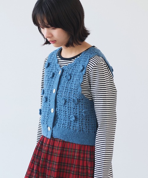 24SS bulle de savon ネパールハンドニット クロシェ ベスト 24SS bulle de savon ネパールハンドニット クロシェ ベスト