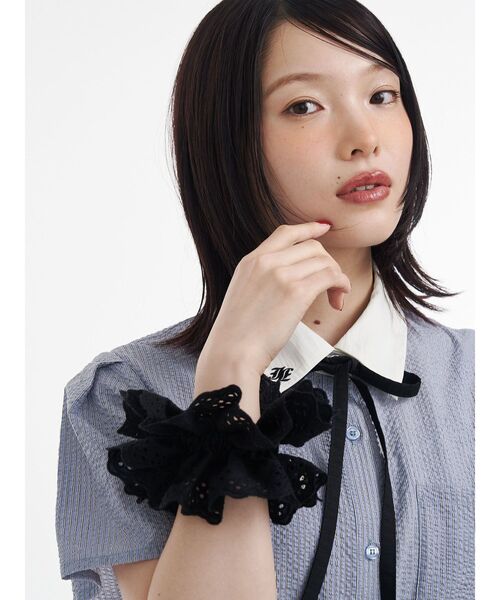 jouetie（ジュエティ）の「パンチングレースビッグシュシュ（シュシュ・レディース・レッド/オフホワイト/ブラック・FREE）」の10枚目の写真