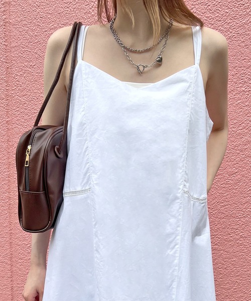 ABYS（アビス）の「パッチワーク裾レースキャミワンピース（ワンピース・レディース・ブラック/ホワイト・FREE）」の5枚目の写真