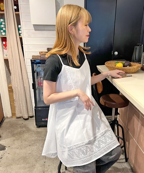 ABYS（アビス）の「パッチワーク裾レースキャミワンピース（ワンピース・レディース・ブラック/ホワイト・FREE）」の13枚目の写真