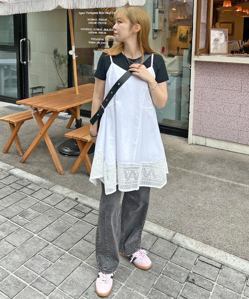 ABYS（アビス）の「パッチワーク裾レースキャミワンピース（ワンピース・レディース・ブラック/ホワイト・FREE）」の12枚目の写真