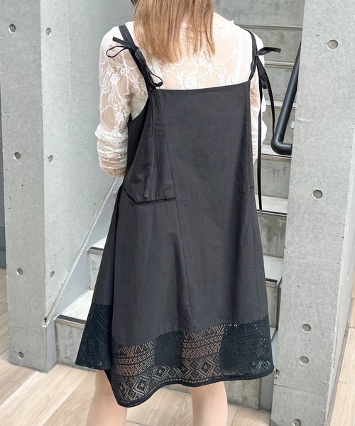 ABYS（アビス）の「パッチワーク裾レースキャミワンピース（ワンピース・レディース・ブラック/ホワイト・FREE）」の19枚目の写真