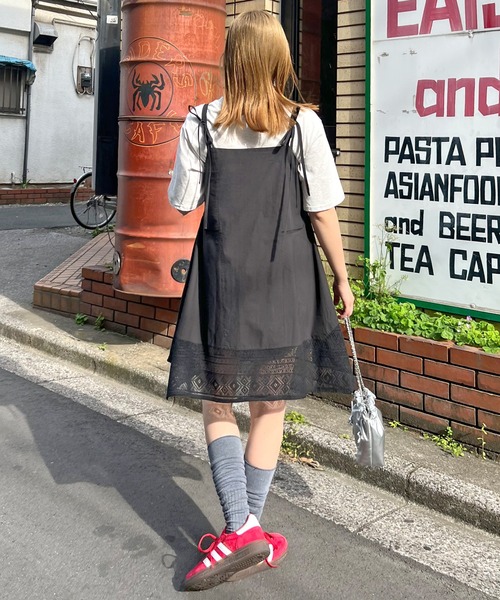 セール】パッチワーク裾レースキャミワンピース（ワンピース