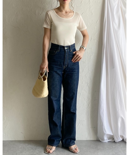 She's Closet(シーズクローゼット)の「クルーネックシースルー/半袖シアーTシャツカットソートップス(Tシャツ/カットソー・レディース・アイボリー/ブラック/チャコールグレー/ホワイト・FREE)」の18枚目の写真