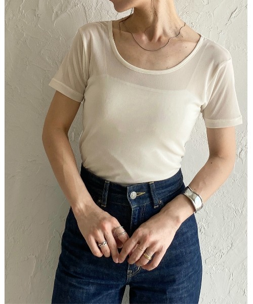 tシャツ GREY LABEL シアークルーネック半袖Tシャツ レディース MACKINTOSH PHILOSOPHY｜GREY LABEL シアークルーネック半袖T