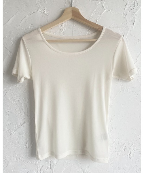 Allumer アリュメール レディース Ｔシャツ カットソー 半袖 ルーズ ニット シースルー ガゼット 16ゲージ amr8245701 Allumer｜アリュメール（レディース）のTシャツ/カットソー