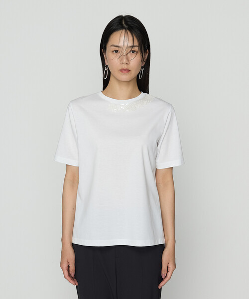 COMME CA（コムサ）の「スーピマコットンポンチ Tシャツ（Tシャツ/カットソー・レディース・ダークブルー/ホワイト/ブラック・11号/9号）」の17枚目の写真