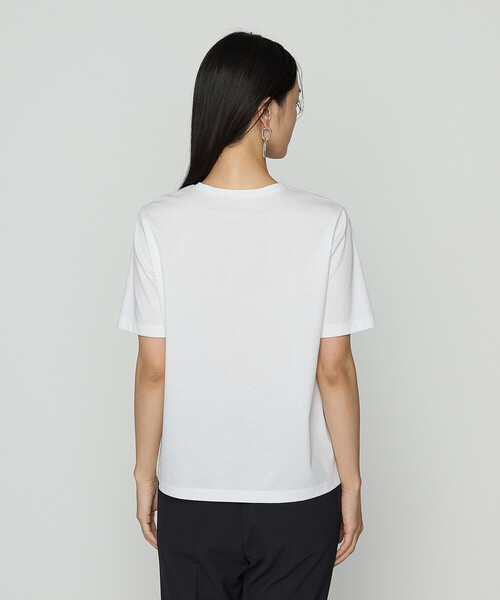 COMME CA（コムサ）の「スーピマコットンポンチ Tシャツ（Tシャツ/カットソー・レディース・ダークブルー/ホワイト/ブラック・11号/9号）」の5枚目の写真