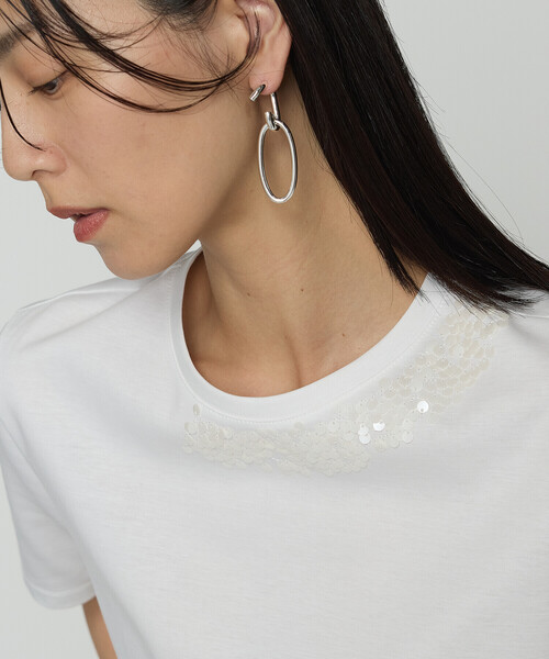 COMME CA（コムサ）の「スーピマコットンポンチ Tシャツ（Tシャツ/カットソー・レディース・ダークブルー/ホワイト/ブラック・11号/9号）」の8枚目の写真