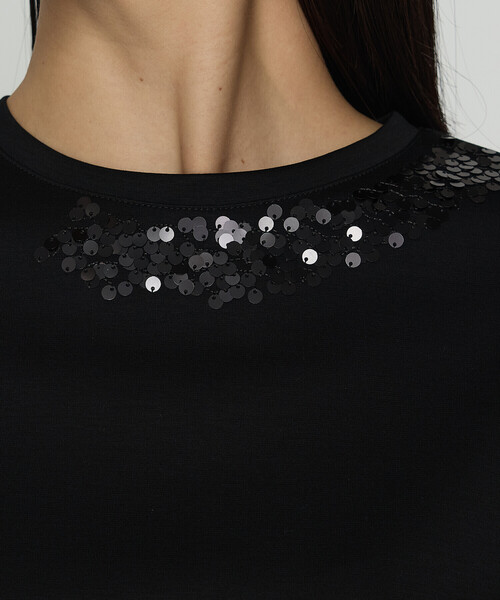 COMME CA（コムサ）の「スーピマコットンポンチ Tシャツ（Tシャツ/カットソー・レディース・ダークブルー/ホワイト/ブラック・11号/9号）」の10枚目の写真