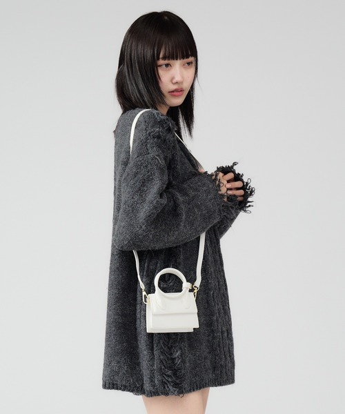 Chick（チック）の「Square Mini Shoulder & Hand Bag / スクエアミニハンドバッグ 2WAY（ショルダーバッグ・レディース・ホワイト/ブラック/シルバー・FREE）」の2枚目の写真