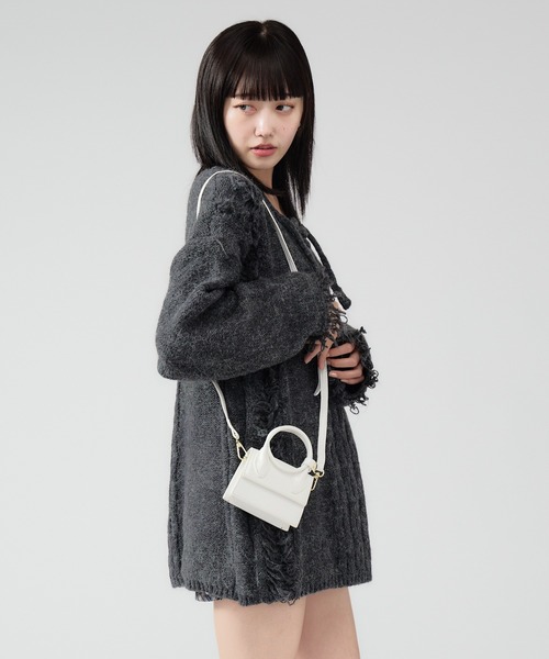 Chick（チック）の「Square Mini Shoulder & Hand Bag / スクエアミニハンドバッグ 2WAY（ショルダーバッグ・レディース・ホワイト/ブラック/シルバー・FREE）」の17枚目の写真