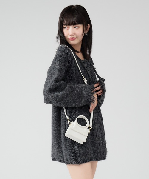 Chick（チック）の「Square Mini Shoulder & Hand Bag / スクエアミニハンドバッグ 2WAY（ショルダーバッグ・レディース・ホワイト/ブラック/シルバー・FREE）」の18枚目の写真