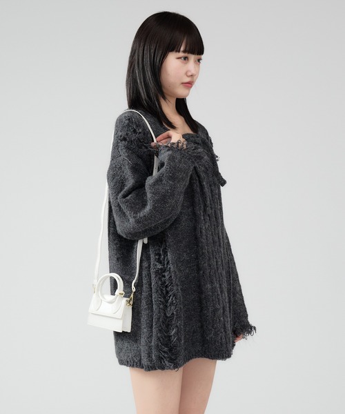 Chick（チック）の「Square Mini Shoulder & Hand Bag / スクエアミニハンドバッグ 2WAY（ショルダーバッグ・レディース・ホワイト/ブラック/シルバー・FREE）」の19枚目の写真