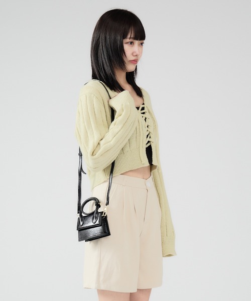 Chick（チック）の「Square Mini Shoulder & Hand Bag / スクエアミニハンドバッグ 2WAY（ショルダーバッグ・レディース・ホワイト/ブラック/シルバー・FREE）」の14枚目の写真