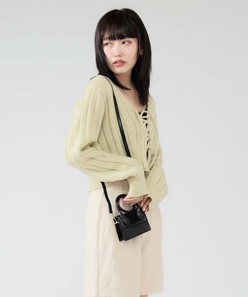 Chick（チック）の「Square Mini Shoulder & Hand Bag / スクエアミニハンドバッグ 2WAY（ショルダーバッグ・レディース・ホワイト/ブラック/シルバー・FREE）」の12枚目の写真