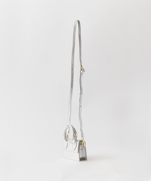 Chick（チック）の「Square Mini Shoulder & Hand Bag / スクエアミニハンドバッグ 2WAY（ショルダーバッグ・レディース・ホワイト/ブラック/シルバー・FREE）」の10枚目の写真