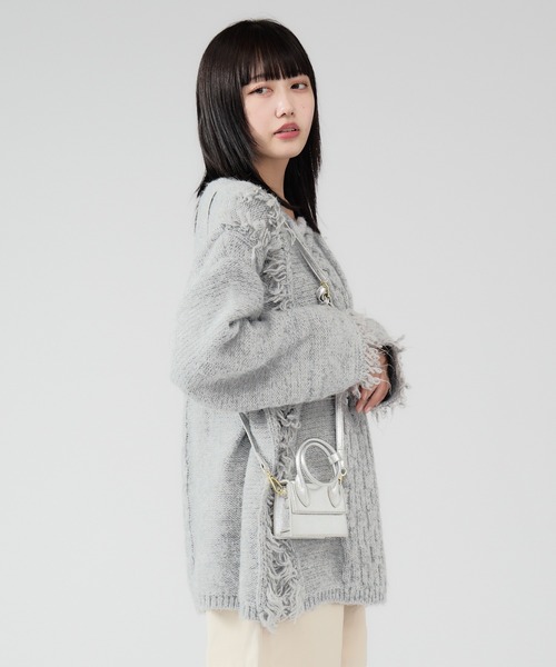 Chick（チック）の「Square Mini Shoulder & Hand Bag / スクエアミニハンドバッグ 2WAY（ショルダーバッグ・レディース・ホワイト/ブラック/シルバー・FREE）」の9枚目の写真