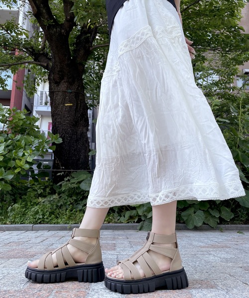 厚底】トラックソールグラディエーター【簡単着脱】（サンダル
