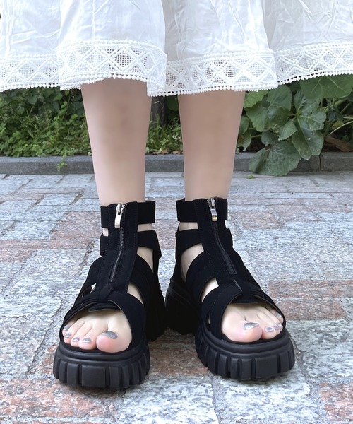 厚底】トラックソールグラディエーター【簡単着脱】（サンダル
