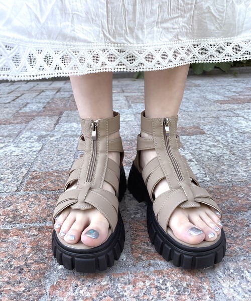 LUGG NAGG(ラグナグ)の「【BOBSON】【厚底】トラックソールグラディエーター【簡単着脱】(サンダル・レディース・ブラック/ベージュ/ホワイト・M/L/LL/S)」の11枚目の写真