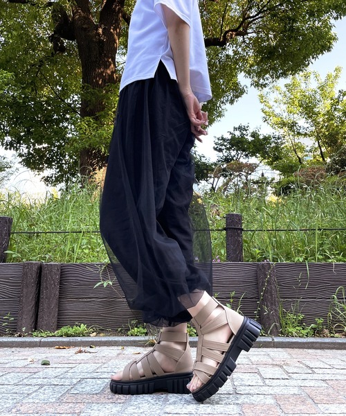 LUGG NAGG(ラグナグ)の「【BOBSON】【厚底】トラックソールグラディエーター【簡単着脱】(サンダル・レディース・ブラック/ベージュ/ホワイト・M/L/LL/S)」の13枚目の写真