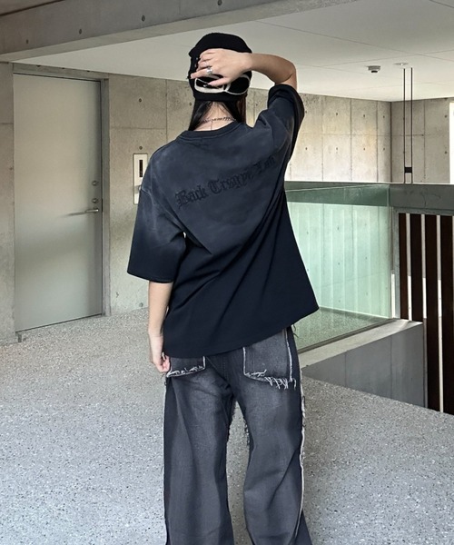 グラデーション  プリントT プリントt フォトt セール】ネオンロゴフォトプリントTシャツ（Tシャツ/カットソー