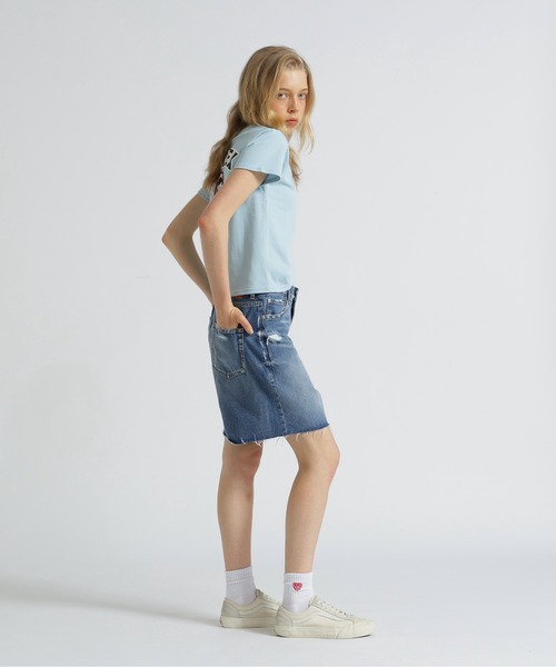 AVIREX(アヴィレックス)の「《直営店限定》HEART SHORT PANTS/ハートショートパンツ(デニムパンツ・レディース・ブルー系その他/オフホワイト・M/S)」の5枚目の写真