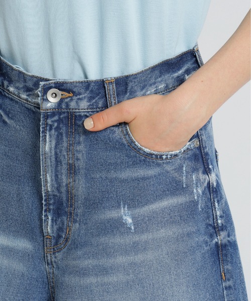 AVIREX(アヴィレックス)の「《直営店限定》HEART SHORT PANTS/ハートショートパンツ(デニムパンツ・レディース・ブルー系その他/オフホワイト・M/S)」の10枚目の写真
