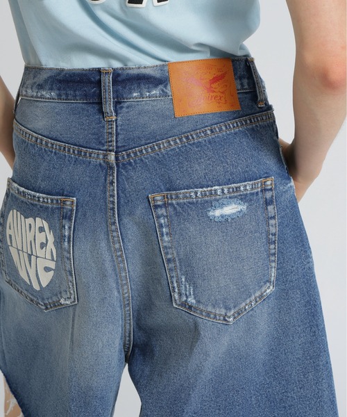 AVIREX(アヴィレックス)の「《直営店限定》HEART SHORT PANTS/ハートショートパンツ(デニムパンツ・レディース・ブルー系その他/オフホワイト・M/S)」の13枚目の写真