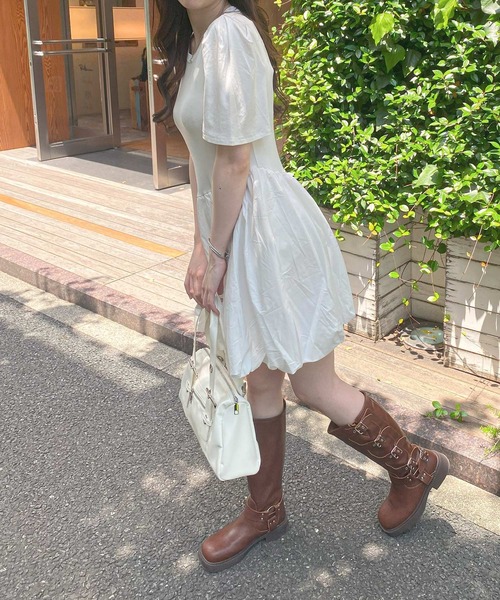 frunco(フランコ)の「バルーンワンピース(ワンピース・レディース・ホワイト/ピンク/ブラック・FREE)」の6枚目の写真