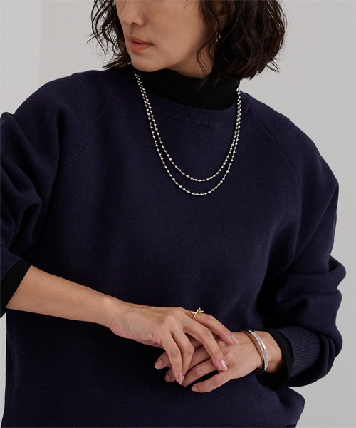 UR'S(ユアーズ)の「ボトルネックラウンドヘムプルオーバー(Tシャツ/カットソー・レディース・ブラック/クリーム/杢グレー/ホワイト・L/M/S)」の2枚目の写真