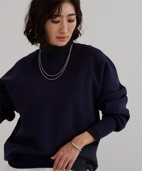 UR'S(ユアーズ)の「ボトルネックラウンドヘムプルオーバー(Tシャツ/カットソー・レディース・ブラック/クリーム/杢グレー/ホワイト・L/M/S)」の9枚目の写真