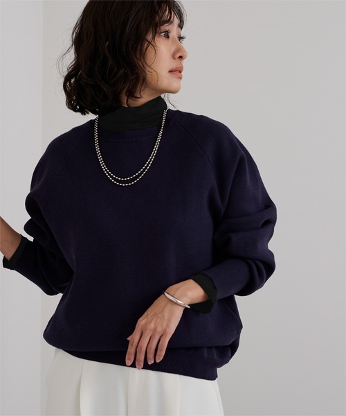 UR'S(ユアーズ)の「ボトルネックラウンドヘムプルオーバー(Tシャツ/カットソー・レディース・ブラック/クリーム/杢グレー/ホワイト・L/M/S)」の15枚目の写真