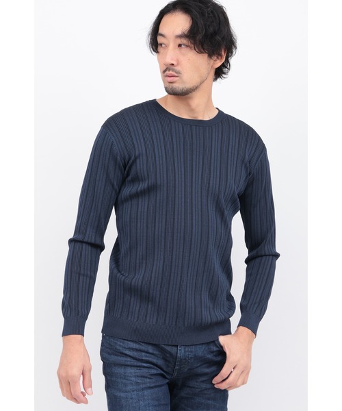 HIGH STREET（ハイストリート）の「ﾌﾞﾗｲﾄﾗﾝﾀﾞﾑﾃﾚｺｸﾙｰﾈｯｸKN（ニット/セーター・メンズ・グレー系その他/ネイビー/ホワイト/ブラック・M/LL/L）」の4枚目の写真