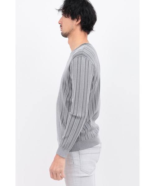 HIGH STREET（ハイストリート）の「ﾌﾞﾗｲﾄﾗﾝﾀﾞﾑﾃﾚｺｸﾙｰﾈｯｸKN（ニット/セーター・メンズ・グレー系その他/ネイビー/ホワイト/ブラック・M/LL/L）」の14枚目の写真