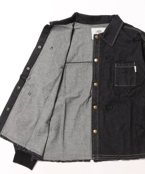 MAKE YOUR DAY（メイクユアデイ）の「セットアップできるリボンデニムブルゾン■150.160cm（デニムジャケット・キッズ・ブルー/ブラック・160/150）」の13枚目の写真