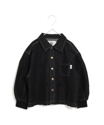 セットアップできるリボンデニムブルゾン■150.160cm