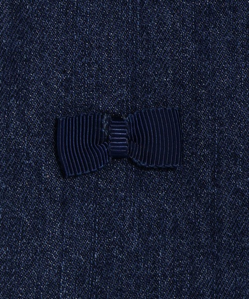 MAKE YOUR DAY（メイクユアデイ）の「セットアップできるリボンデニムブルゾン■150.160cm（デニムジャケット・キッズ・ブルー/ブラック・160/150）」の8枚目の写真