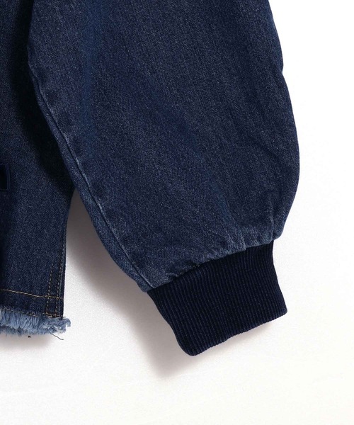 MAKE YOUR DAY（メイクユアデイ）の「セットアップできるリボンデニムブルゾン■150.160cm（デニムジャケット・キッズ・ブルー/ブラック・160/150）」の9枚目の写真