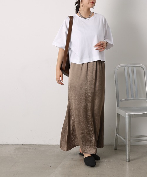 COLONY 2139(コロニートゥーワンスリーナイン)の「スマートワイドクロップドTシャツ(Tシャツ/カットソー・レディース・ブラック/グレー/ブルー/ホワイト/ピンク・FREE)」の11枚目の写真
