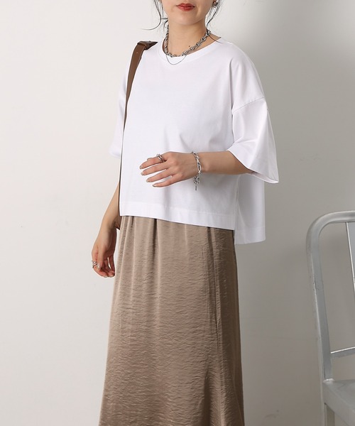 COLONY 2139(コロニートゥーワンスリーナイン)の「スマートワイドクロップドTシャツ(Tシャツ/カットソー・レディース・ブラック/グレー/ブルー/ホワイト/ピンク・FREE)」の9枚目の写真