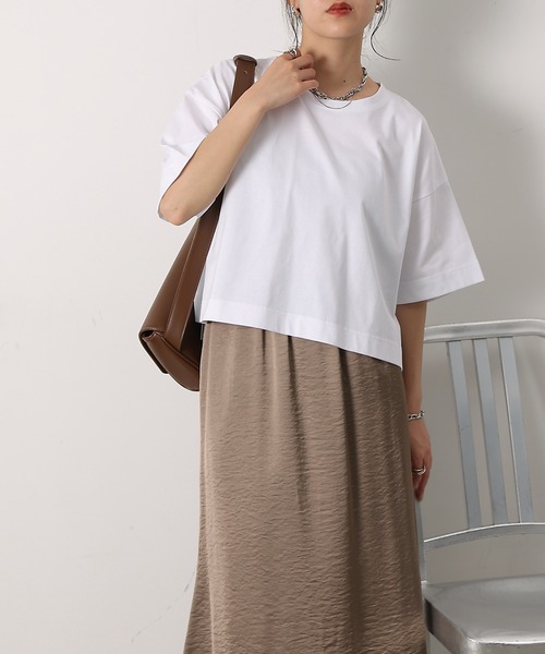 COLONY 2139(コロニートゥーワンスリーナイン)の「スマートワイドクロップドTシャツ(Tシャツ/カットソー・レディース・ブラック/グレー/ブルー/ホワイト/ピンク・FREE)」の6枚目の写真