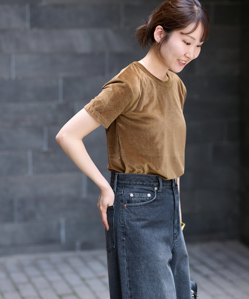25AW新作］シアーベロアハーフスリーブTEE（Tシャツ/カットソー