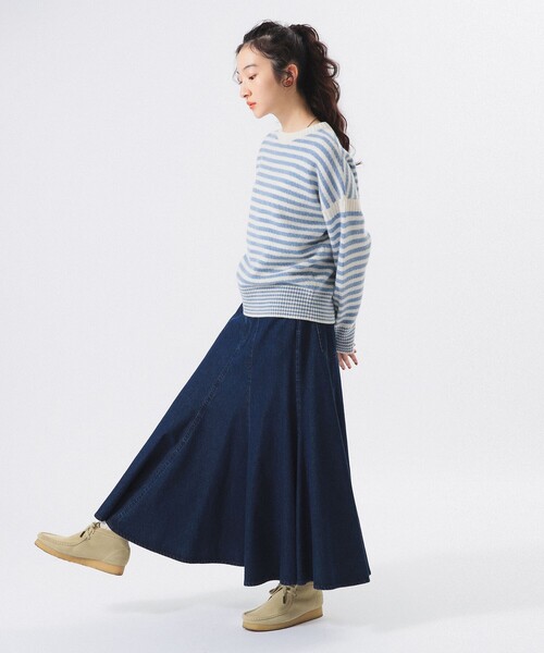 BEAMS BOY（ビームスボーイ）の「【2/5再値下げ】7ゲージ ボーダー クルー ニット（ニット/セーター・レディース・ホワイト系その他7/ネイビー/パープル・ONE SIZE）」の9枚目の写真