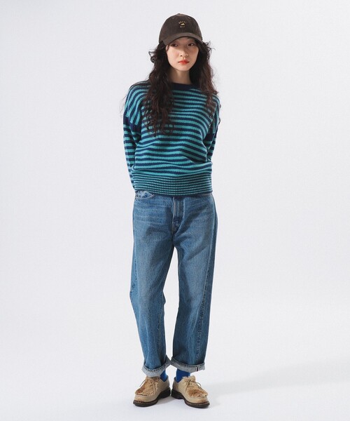 BEAMS BOY（ビームスボーイ）の「【2/5再値下げ】7ゲージ ボーダー クルー ニット（ニット/セーター・レディース・ホワイト系その他7/ネイビー/パープル・ONE SIZE）」の15枚目の写真