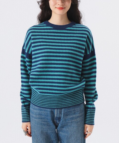 BEAMS BOY（ビームスボーイ）の「【2/5再値下げ】7ゲージ ボーダー クルー ニット（ニット/セーター・レディース・ホワイト系その他7/ネイビー/パープル・ONE SIZE）」の20枚目の写真